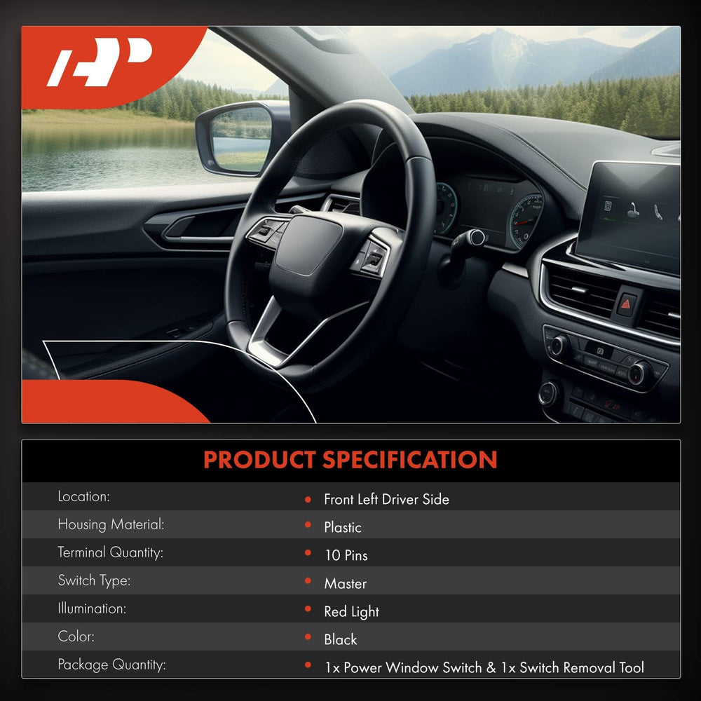 A-Premium window switch for VW Golf front left, precise control.