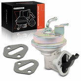 A-Premium mechanical fuel pump installation demonstrates precise fit and spring-assisted delivery.