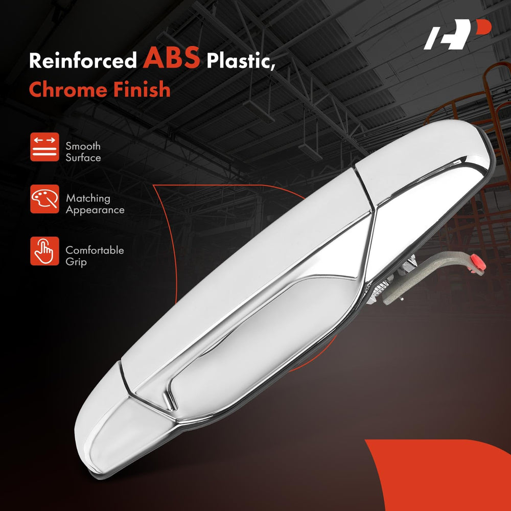 New-condition chrome door handle packaged for replacement.