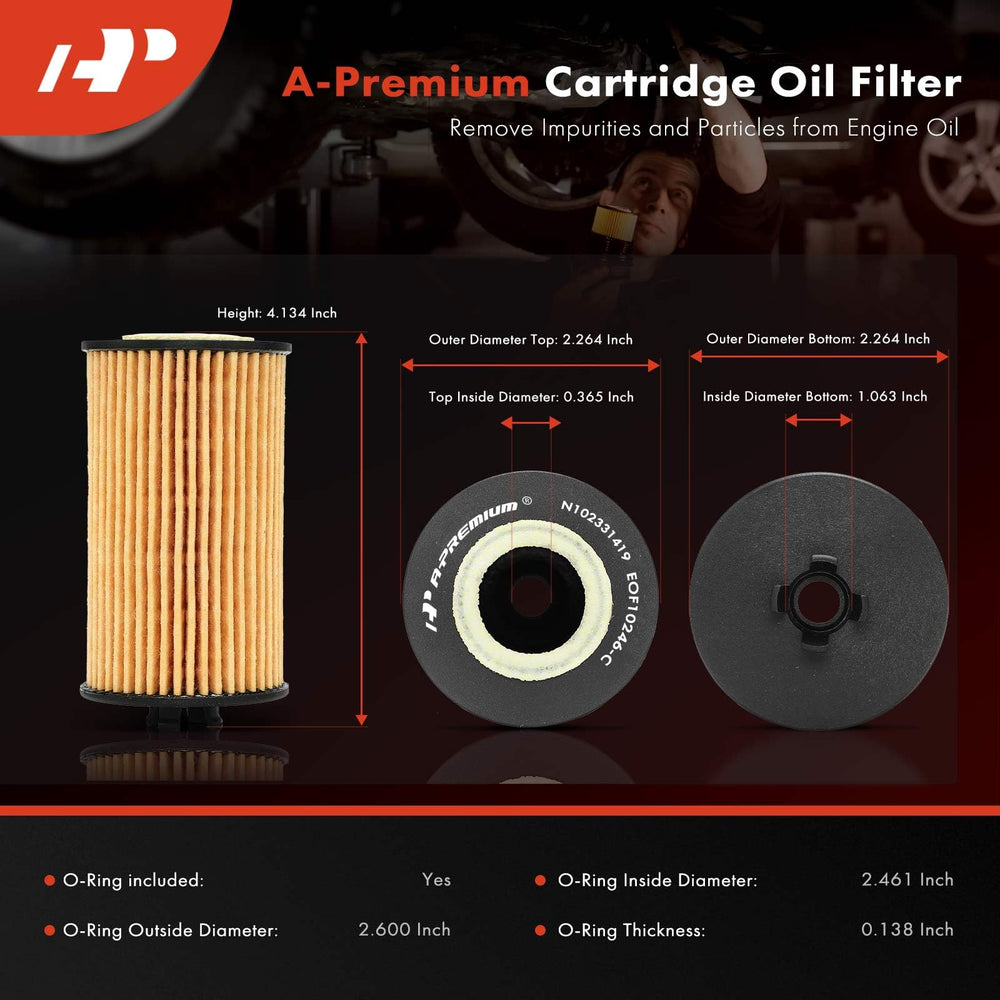 A-Premium oil filter O-ring set for secure installation and leak prevention.