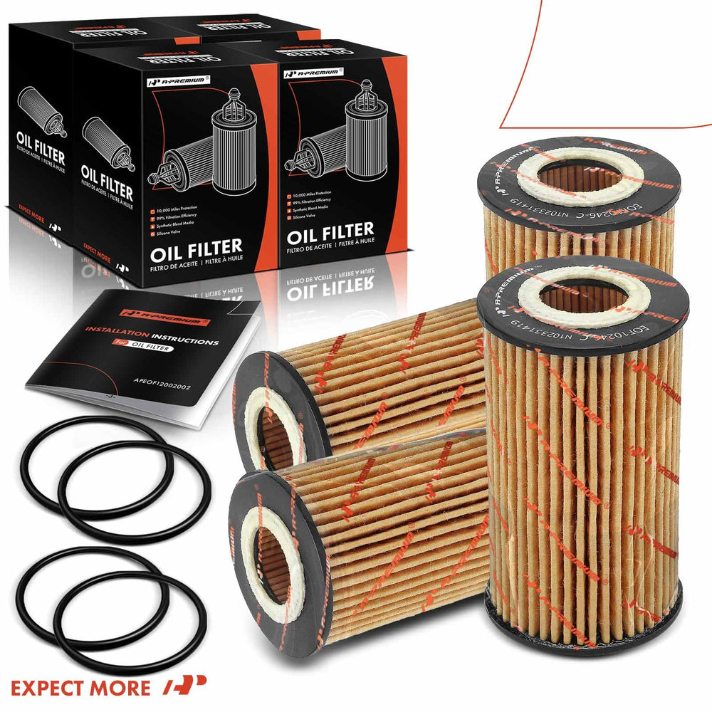 A-Premium oil filter top view showing compact cartridge design.