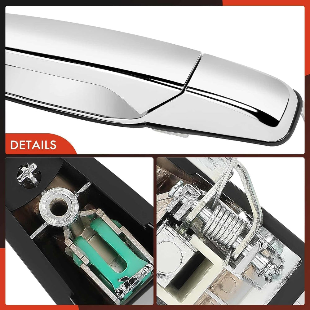 Paintable chrome finish on A-Premium handles for custom vehicle color.
