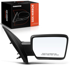 A-Premium passenger-side manual door mirror front-right in textured black for safer lane checks.