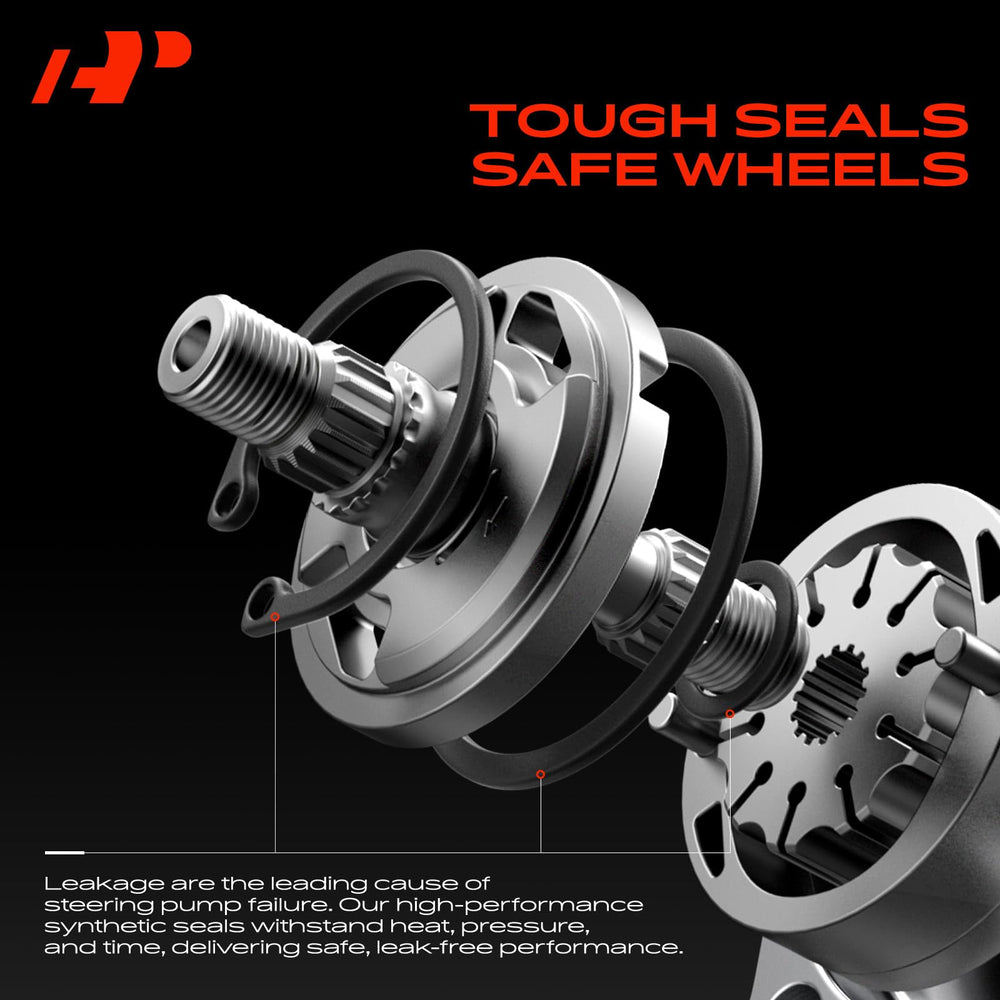 A-Premium power steering pump with pulley for Acura MDX front view ensures steady steering