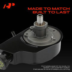 A-Premium power steering pump with reservoir, in-box packaging supports fast replacement.