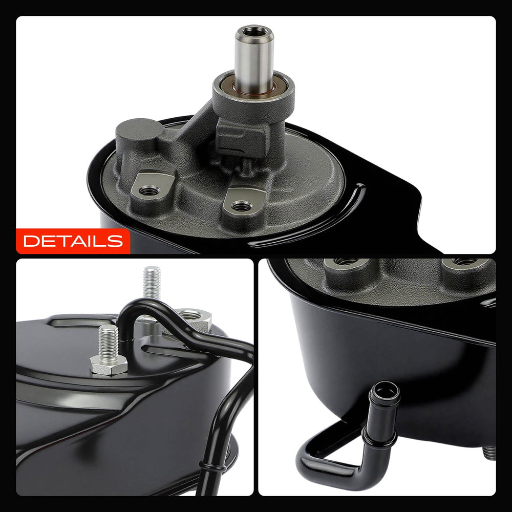 A-Premium power steering pump with reservoir, installed in vehicle example demonstrating steering improvement.