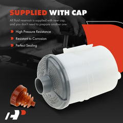 A-Premium power steering reservoir body close-up highlights solid plastic construction.