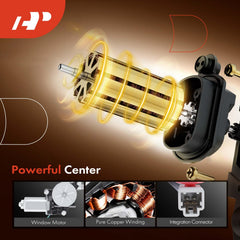 A-Premium regulator motor with wiring harness visible for reliable connection