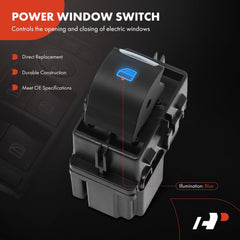 A-Premium power window switch housing in black plastic, durable construction.