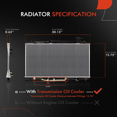 A-Premium radiator core with integrated cooler fits Avalon and Venza models
