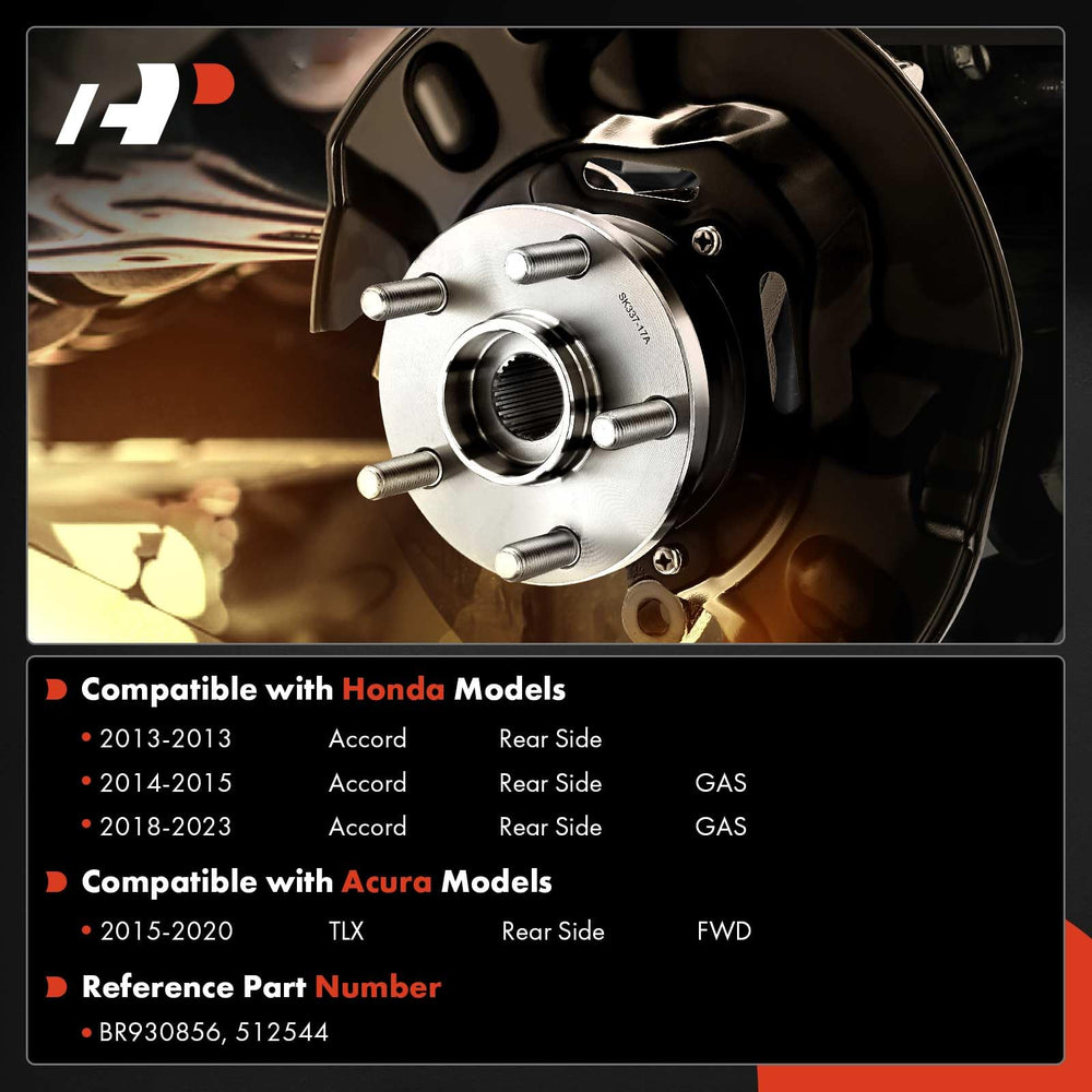 A-Premium rear hub assembly right side view promotes smoother handling for Honda Accord.