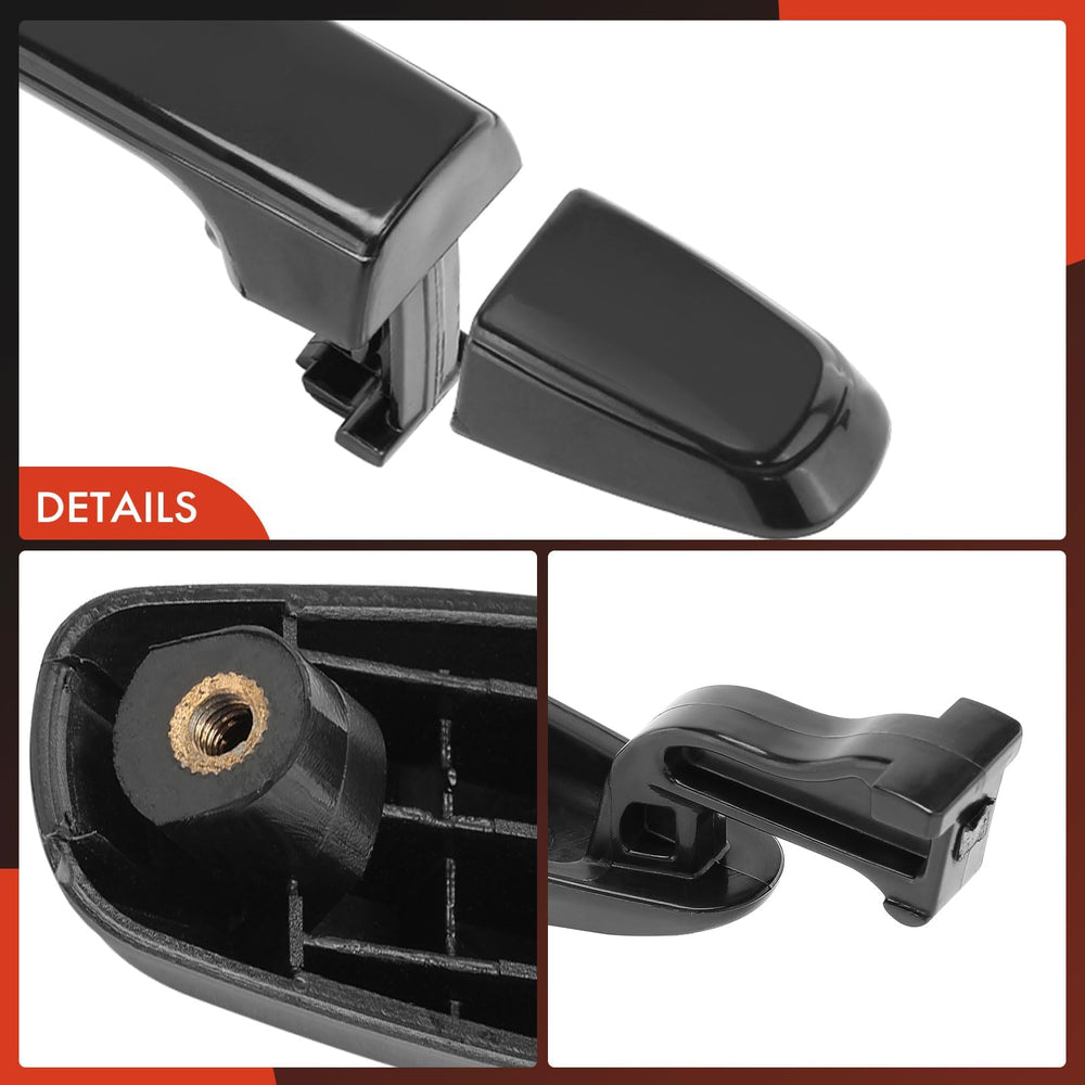 Sleek black finish enhances vehicle appearance with new hardware.
