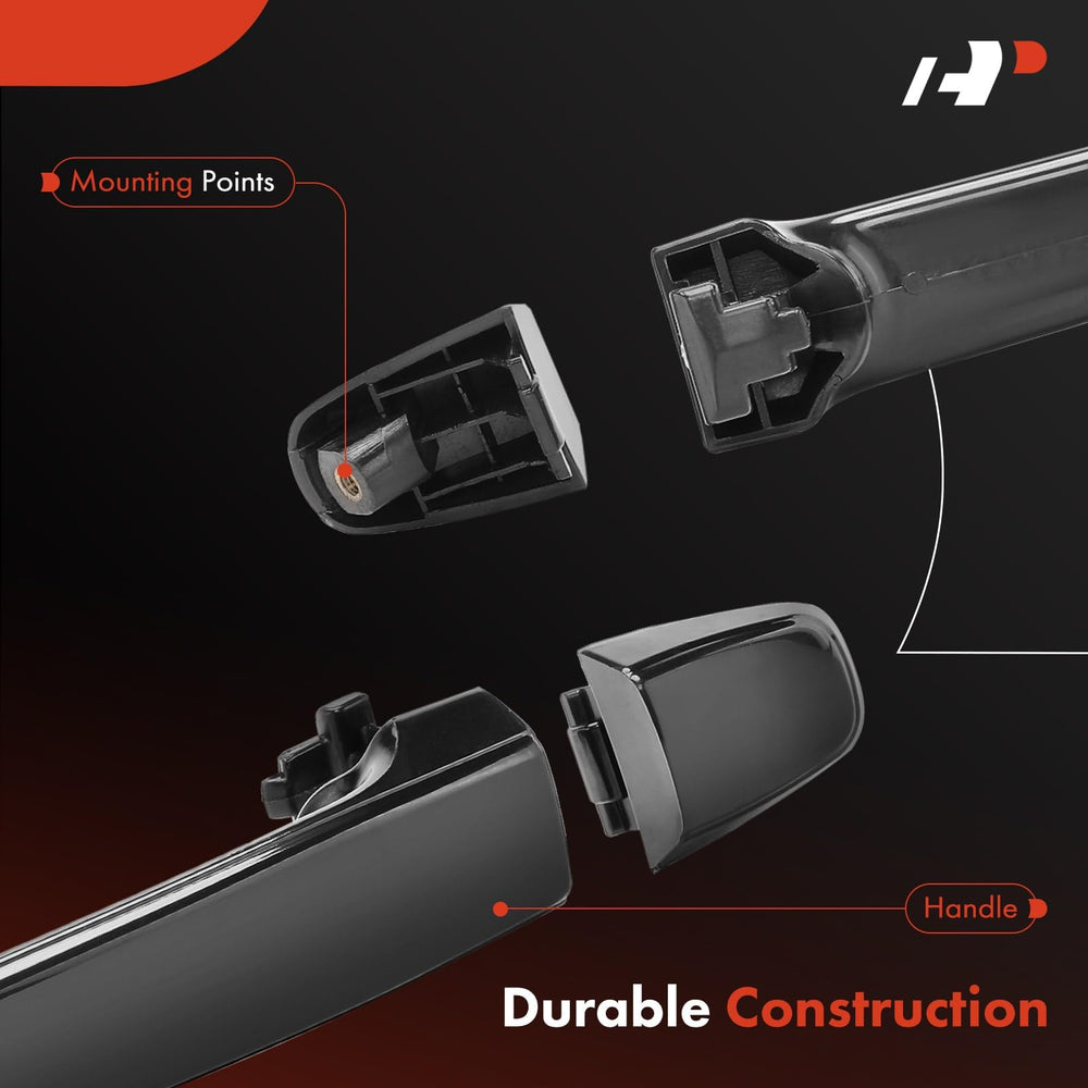 A-Premium plastic exterior door handle, paintable to match vehicle color.