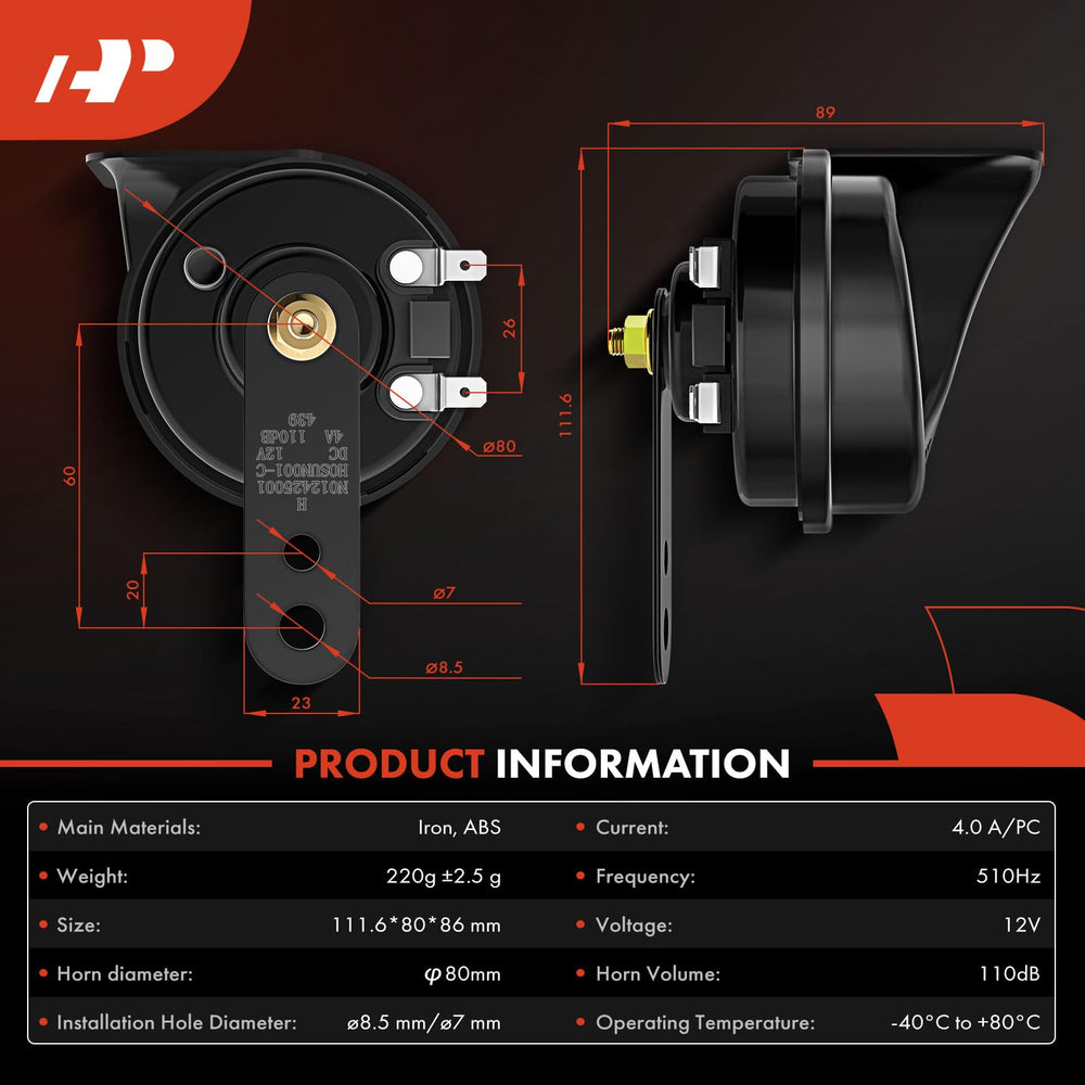 A-Premium Snail Horn copper plug improves conductivity and louder tone.
