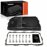 A-Premium transmission oil pan front view highlights robust build for 8-speed automatics