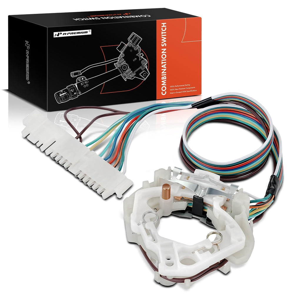 A-Premium turn signal switch assembly on Chevrolet steering column for reliable signaling.