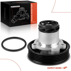 A-Premium water pump packaging with included bolts and hardware