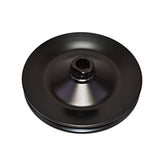 A-Team Performance steel keyway pulley, front view, showing rugged construction for steady steering.