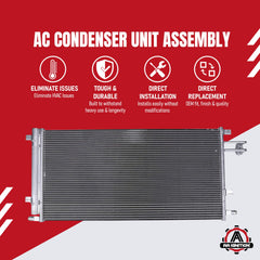 AA Ignition A/C condenser engine bay view shows direct replacement fit.