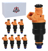 AA Ignition 8-pack fuel injectors – front view, designed for precise fuel delivery.