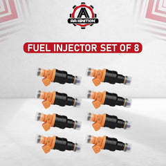 AA Ignition 8-pack fuel injectors – engine-side view, designed for precise fit.