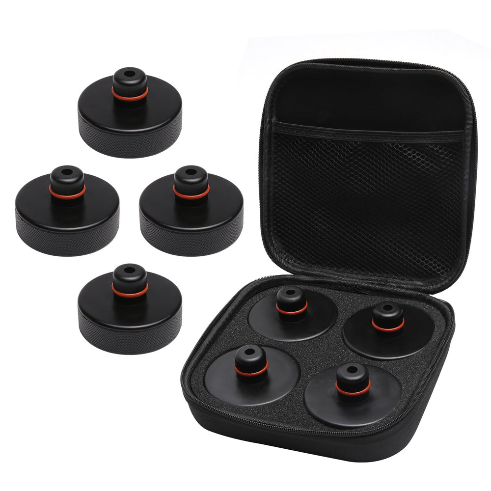AA Ignition lifting jack pads 4-pack in storage case for Tesla vehicles.