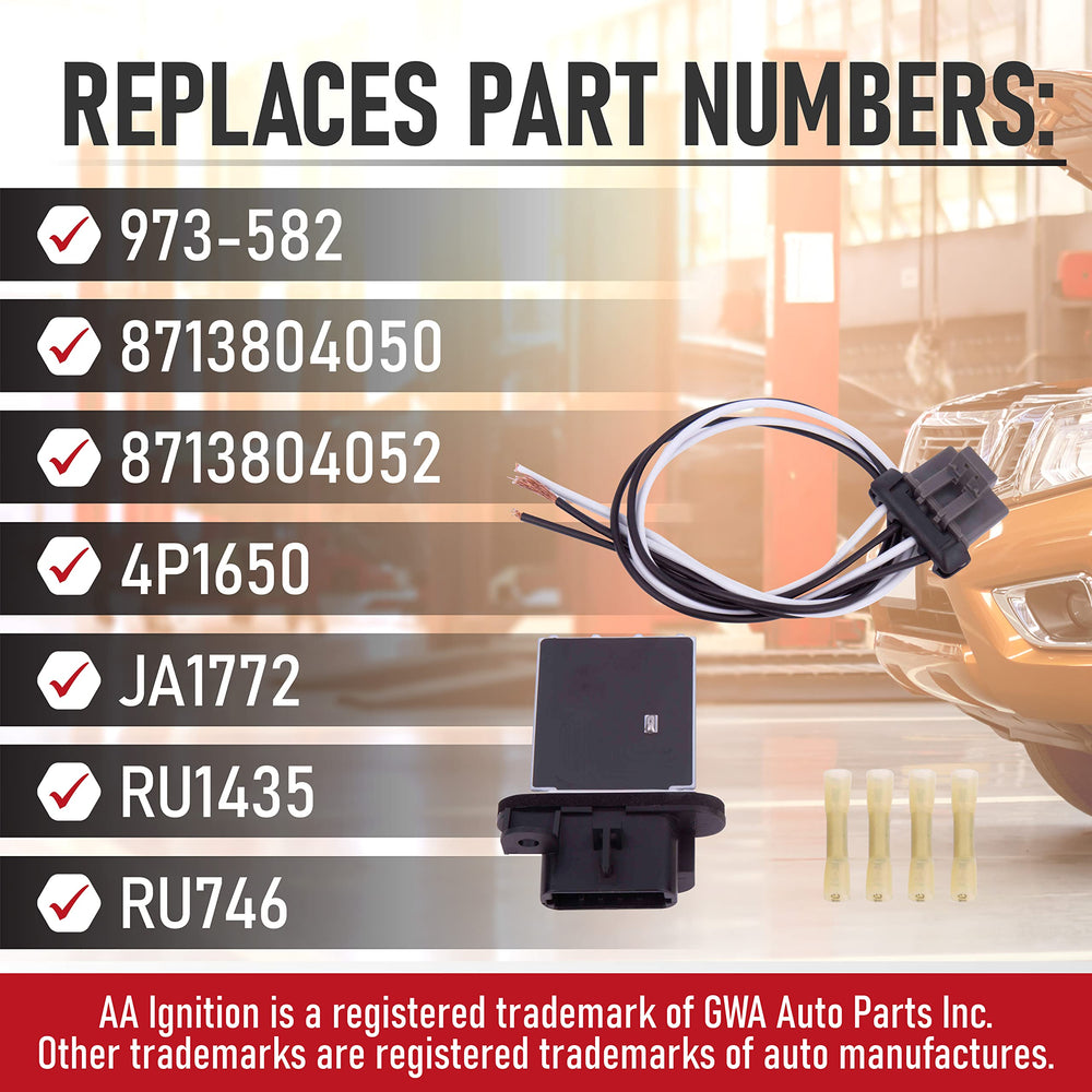 AA Ignition Tacoma blower resistor in front dash area for quick access