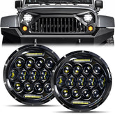AAIWA 7‑inch round headlight front view for durable off-road use