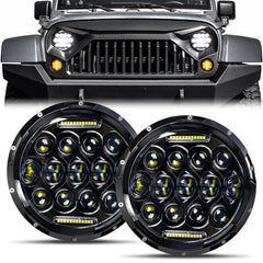 AAIWA 7‑inch round headlight front view for durable off-road use