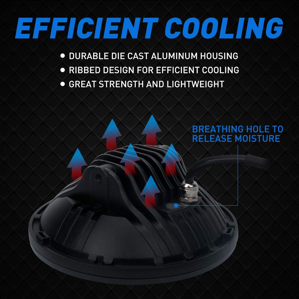 AAIWA IP68 waterproof headlight ready for rain, snow, and off-road