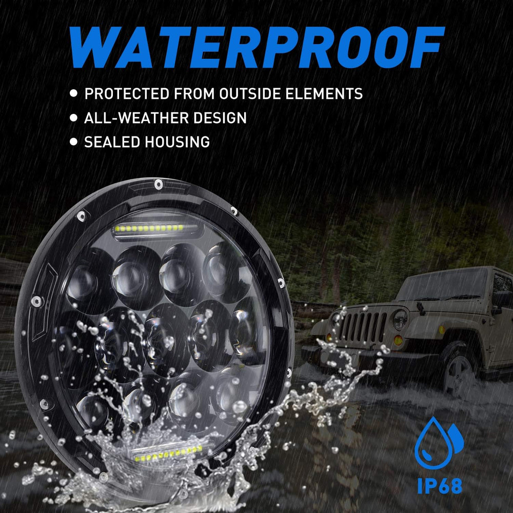 AAIWA Jeep Wrangler compatible headlight fits CJ/TJ/JK variants