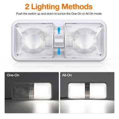 Aaleds 12V dome light with switch offers flexible camping illumination.