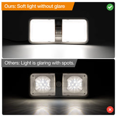 Aaleds camper light with soft diffusion reduces glare