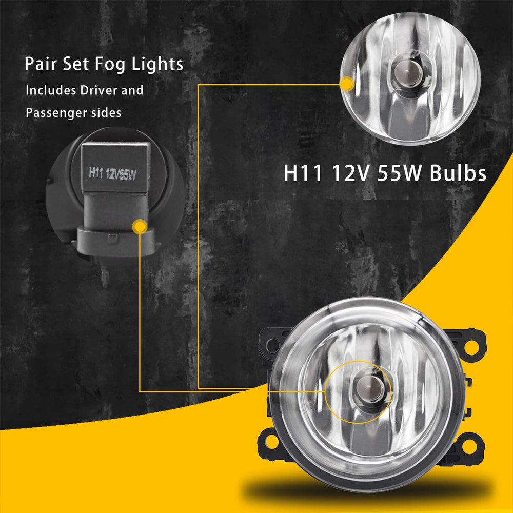 AANAN fog light replacement front-right housing enhances visibility in fog and rain.