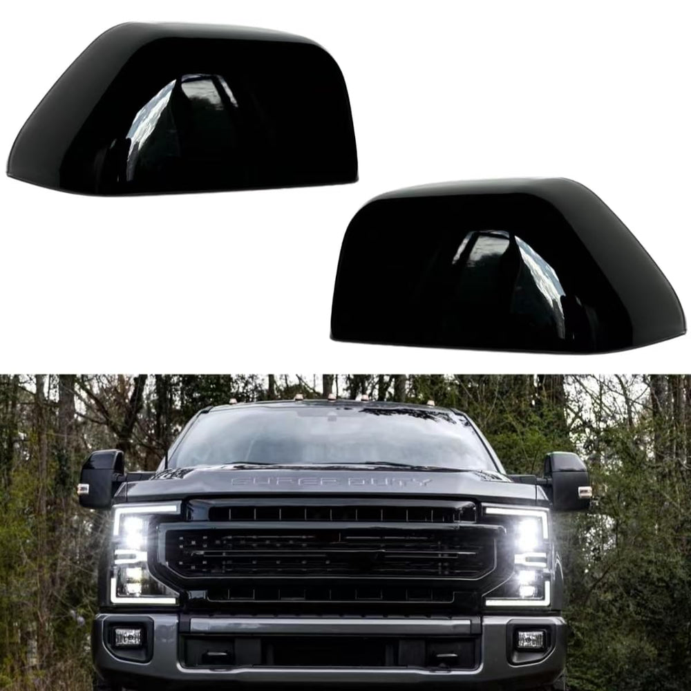 ABAGAEL Ford Super Duty glossy mirror cap cover enhances exterior style