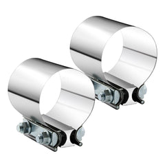ABIGAIL 2.5-inch exhaust clamp butt-joint band securing two pipes