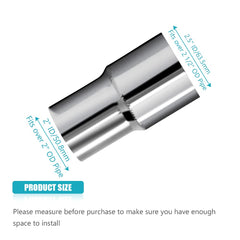 ABIGAIL stainless steel exhaust adapter with precise dimensions for reliable fit.
