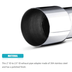 ABIGAIL 2in ID to 2.5in ID adapter installed on compatible pipes for a smooth transition.