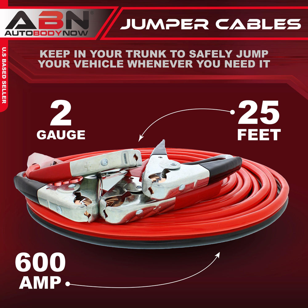 ABN Jumper Cables color-coded ends prevent cross-wiring during use.