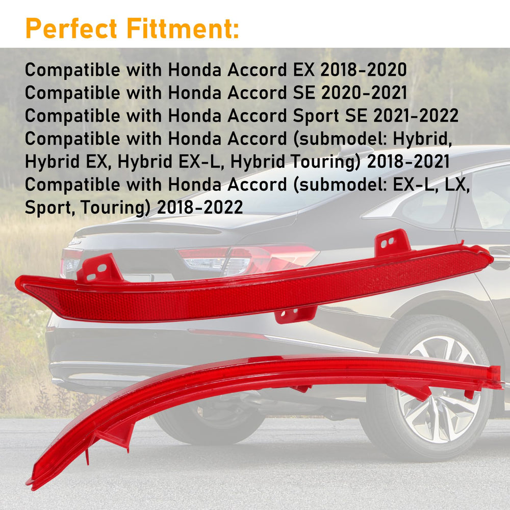 Abodvu right rear bumper reflector improves rear visibility for 2018-2024 Accord