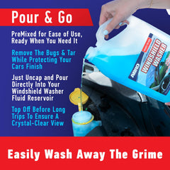 ABRO 1-gallon windshield fluid jug ready for instant top-up.