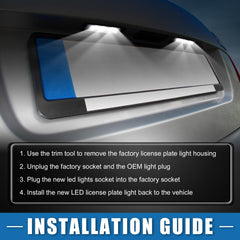 A ABSOPRO 6500K LED license light offers consistent brightness for clear plates.
