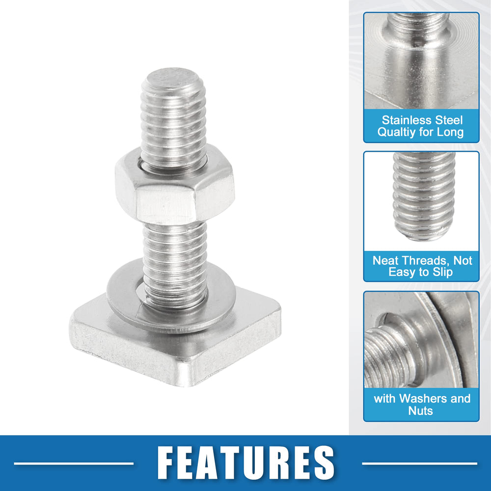 ABSOPRO M8 x 1.25 thread slot bolt fits multiple rack systems.