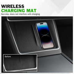Abystar anti-slip wireless charging pad keeps phone steady while driving