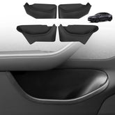 Abystar door-pocket organizer front-left view for Model Y Juniper 2026, precise fit reduces clutter