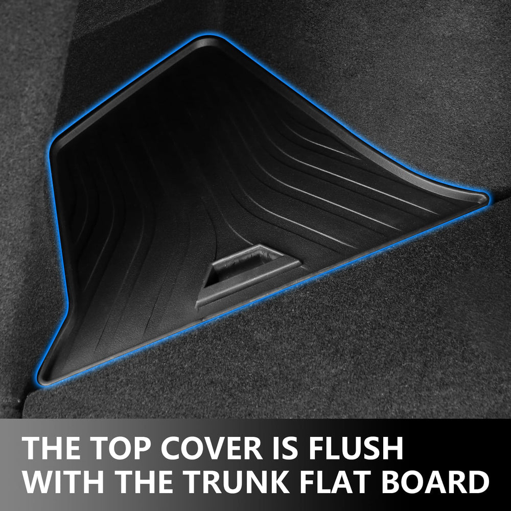 Suede lid design from Abystar matches Juniper interior for a hidden, tidy look.