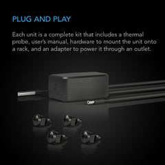 AC Infinity CLOUDPLATE T1 thermostat controller enables automated speed control and alerts.