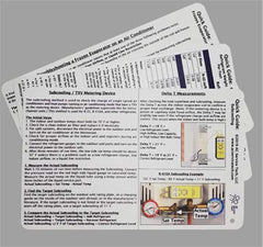 AC Service Tech LLC reference card back with superheat charts aids troubleshooting