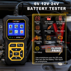 Acclope BT60 PRO screen display highlights health and charge status