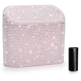 Accmor Bling car trash can rhinestones closeup highlights luxury and organization.
